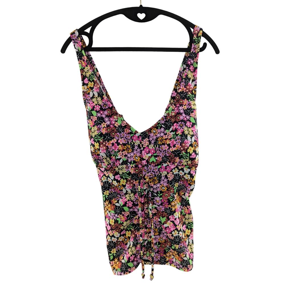 California Waves Swim Halter Tankini Top Ditsy Pluse Size 1 - Picture 4 of 13